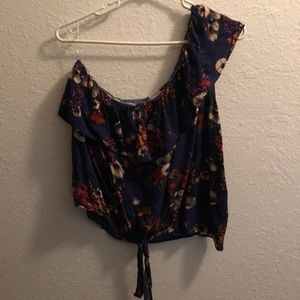 Cute floral one shoulder top